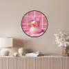 Badeend -Strik - Roze Fotolijst rond zonder passe partout klein -sfeer3