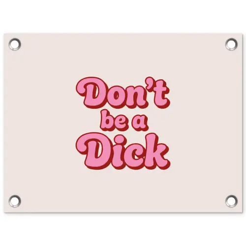 Tekst - Boodschap - Roze tuinposter los doek klein -3d