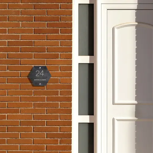 Donker steen - Klassiek Naambord Hexagon klein -sfeer3-hexagon-XS