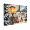 Kerstdorp - Huizen - Sneeuw - Kerst Tuinposter op houten frame 2 cm dik klein -3d
