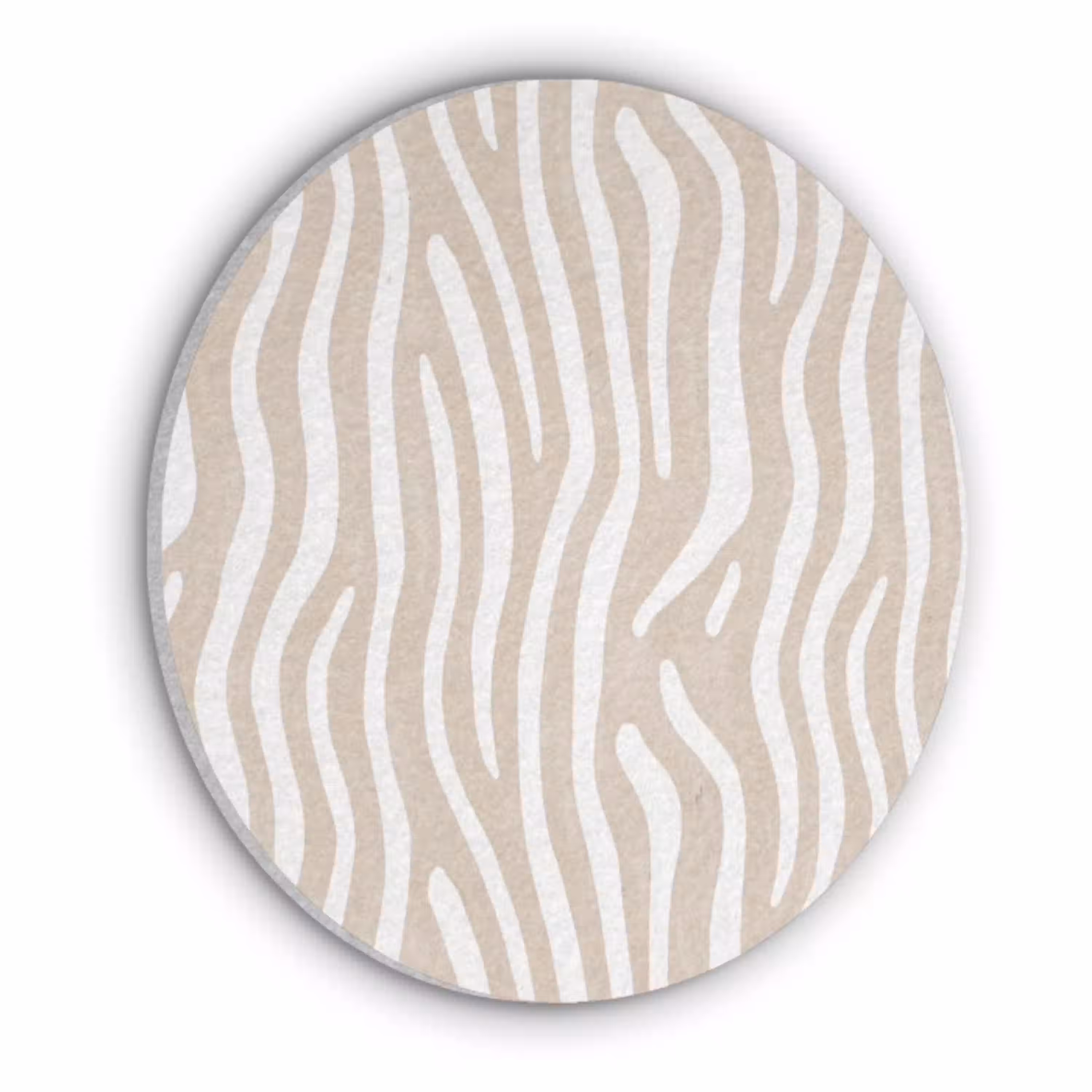 Abstract - Zebra - Beige Akoestische PET Vilt - Rond klein 838 -3d