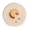 Koekje - Kruimels - beige Wandcirkel aluminium klein -3d