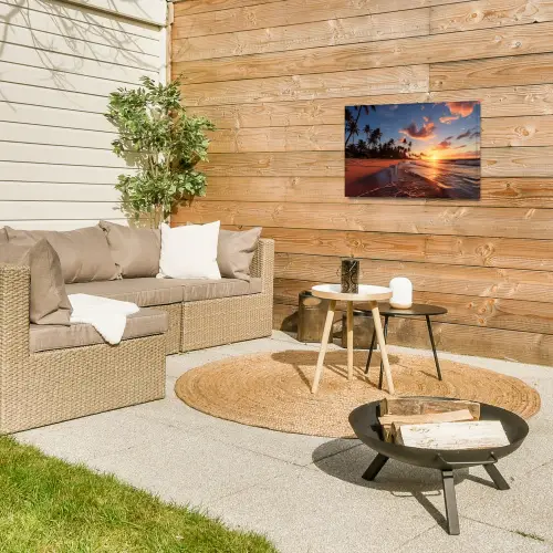 Palmbomen bij Zonsondergang Tuinposter op houten frame 2 cm dik klein -sfeer2