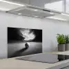 Golfbal - Wazig - Zwart keuken achterwand spatscherm klein -3d_schuin