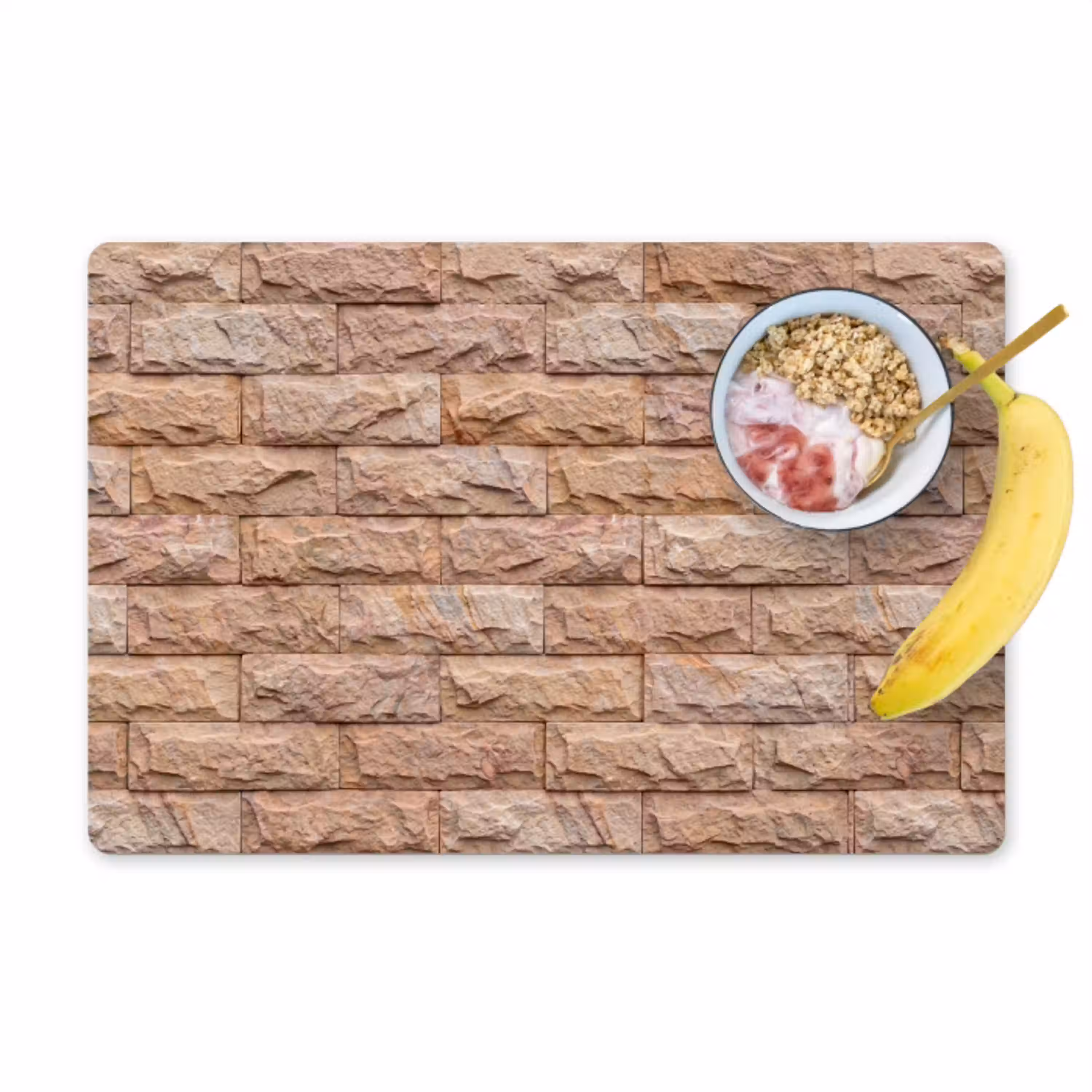 Muur - Steen - Ruw - Textuur - Beige Placemat vinyl groot -zzzproduct_Kitchenyeah-website