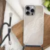 Golvende lijnen - Vloeiend - Zandkleurig Hoesje iPhone 16 Pro Max met koord klein -sfeer4