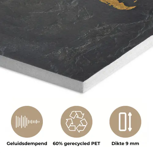 Wereldkaart - Goud - Steen PET vilt klein -closeup_NL