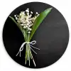 Lelietjes van dalen - Bloemen - Stilleven - Flora Wandcirkel kunststof plaat 5mm dik klein -3d