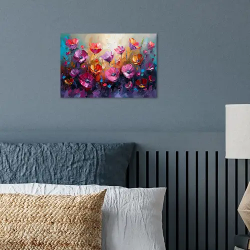 Bloemen - Botanisch - Kunst - Roze - Natuur poster papier klein -sfeer2