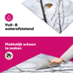 Roodborstje - Tak - Sneeuw - Winter - Levendig Inductie beschermer vinyl 3mm klein -wsfeer6_website