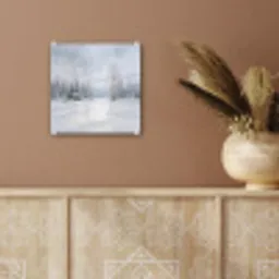 Bospad - Dennen - Sneeuw - Winter - Rustgevend plexiglas 5mm klein -sfeer5