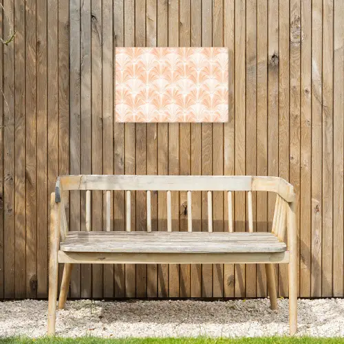 Waaier - Patroon - Perzik Tuinposter op houten frame 2 cm dik klein 845 -sfeer4