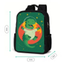 Dino - Groen - Planeet Rugzak - Zwart middel -productfoto_formaten