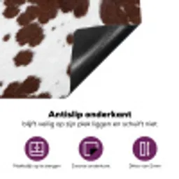 Koeienhuid - Klassiek - Bruin Inductie beschermer vinyl 3mm middel -zzzzzzz-cc-onderkant