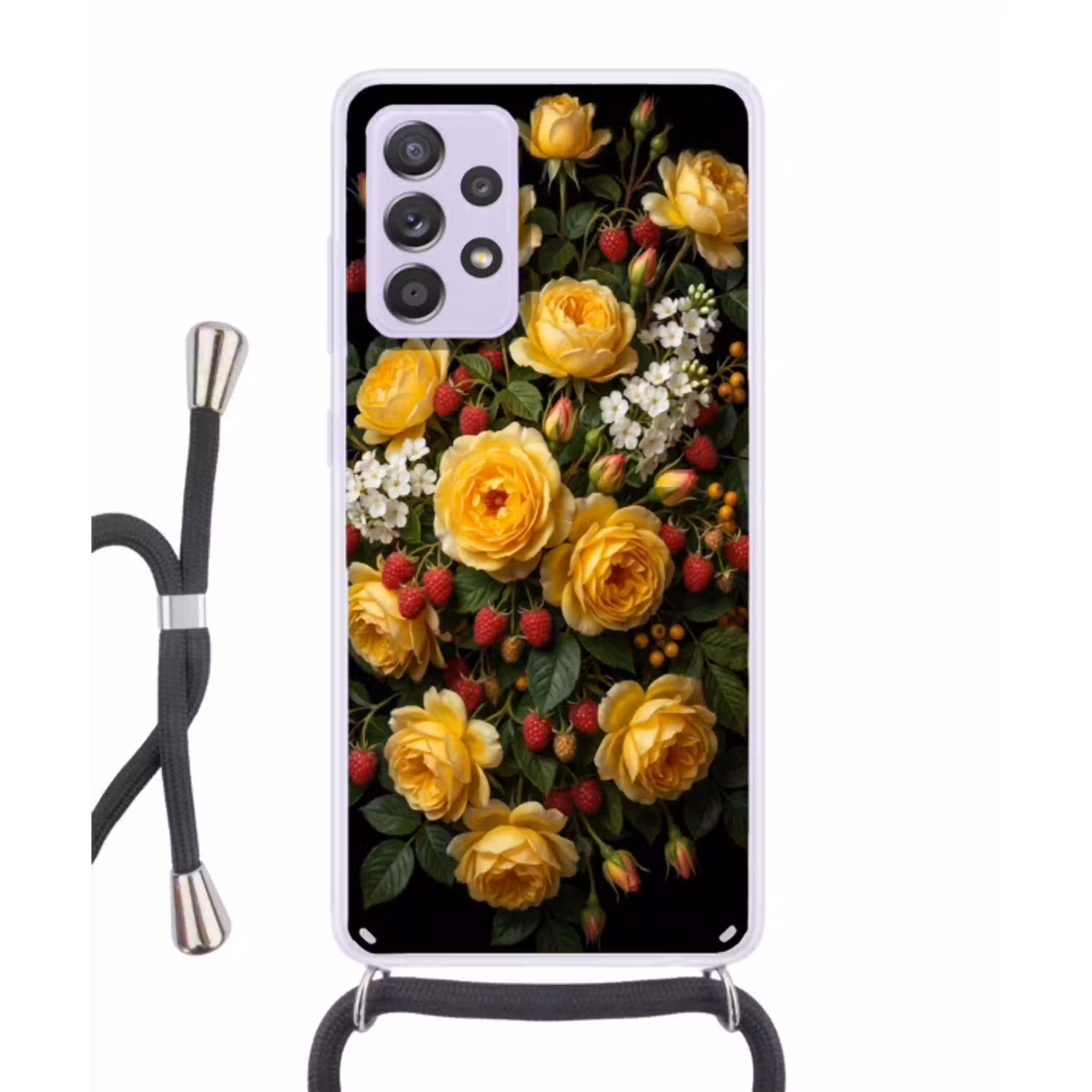 Bloemen - Boeket - Natuur - Klassiek - Geel Hoesje Samsung Galaxy A52 5G met koord klein -3d