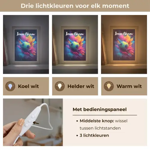 Neon - Bal - Kleurrijk Light Box met kabel (Kinderlampje) klein -USP_lichtkleurNL