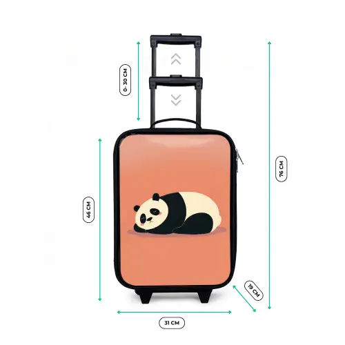Panda - Slaap - Oranje Kinderkoffer - Zwart klein -productfoto_formaten