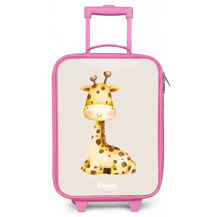 Liggende giraffe illustratie op beige achtergrond Kinderkoffer - Roze klein -zz3dotto