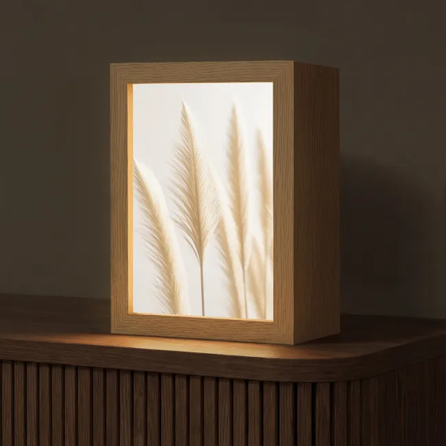 Table Lamp - Pampas grass - Plumes - Beige - Nature