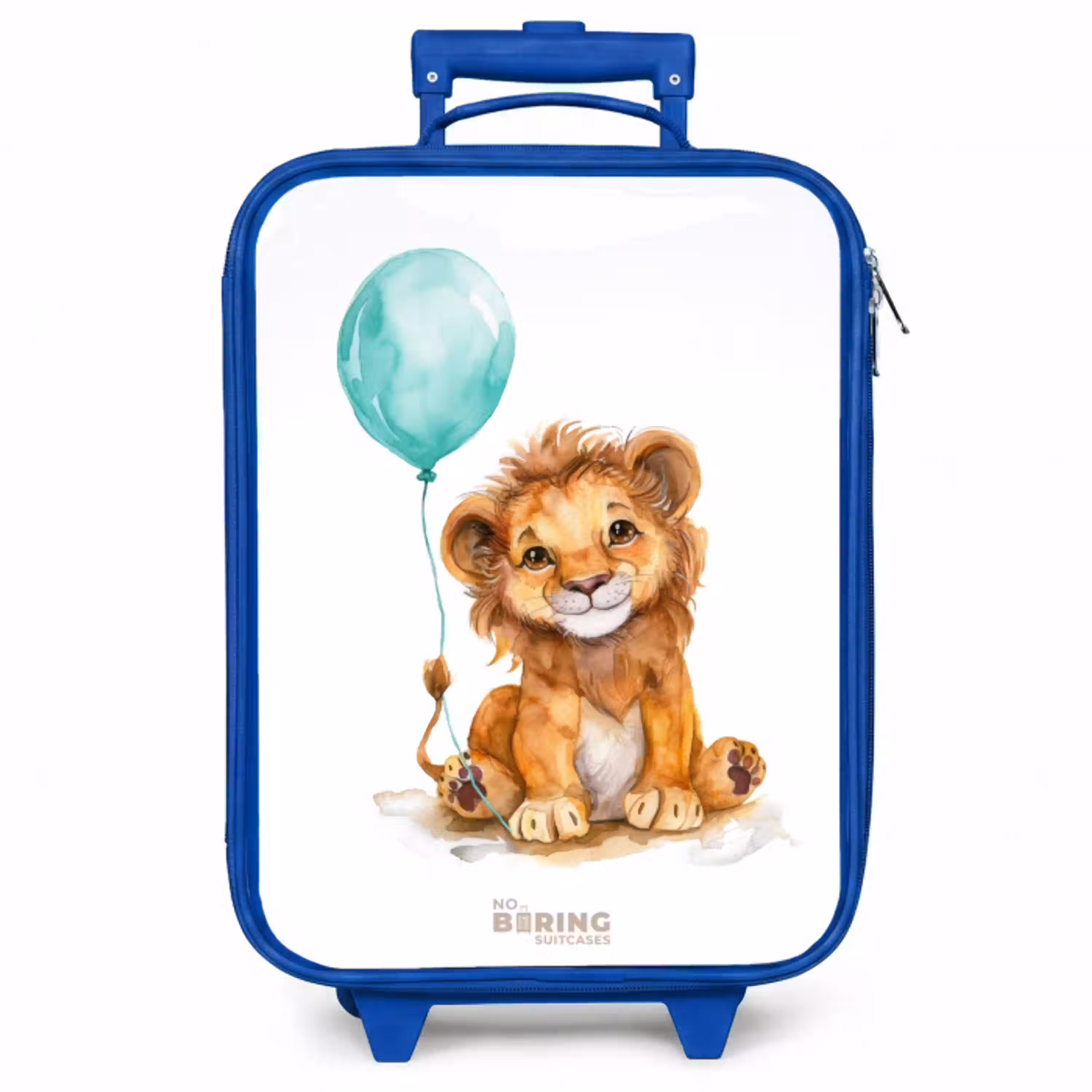 Leeuw met blauwe ballon Kinderkoffer - Blauw klein -zzz_website3d