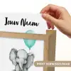 Olifant - Baby - Dieren - Blauwe ballon Light Box met kabel (Kinderlampje) klein -USP_websiteprintNL