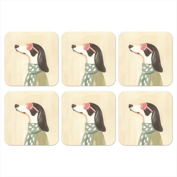 Hond - Zonnebril - Sjaal onderzetter kurk middel -3d
