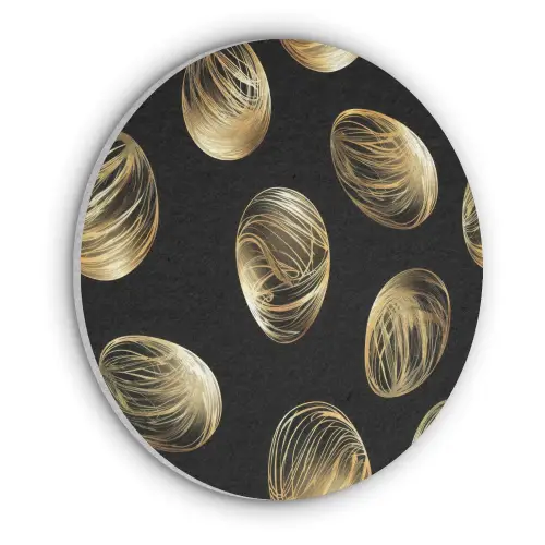 Eieren - Goud - Patroon Akoestische PET Vilt - Rond klein -3d