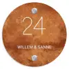 Roest - Klassiek Naambord Rond klein -3d