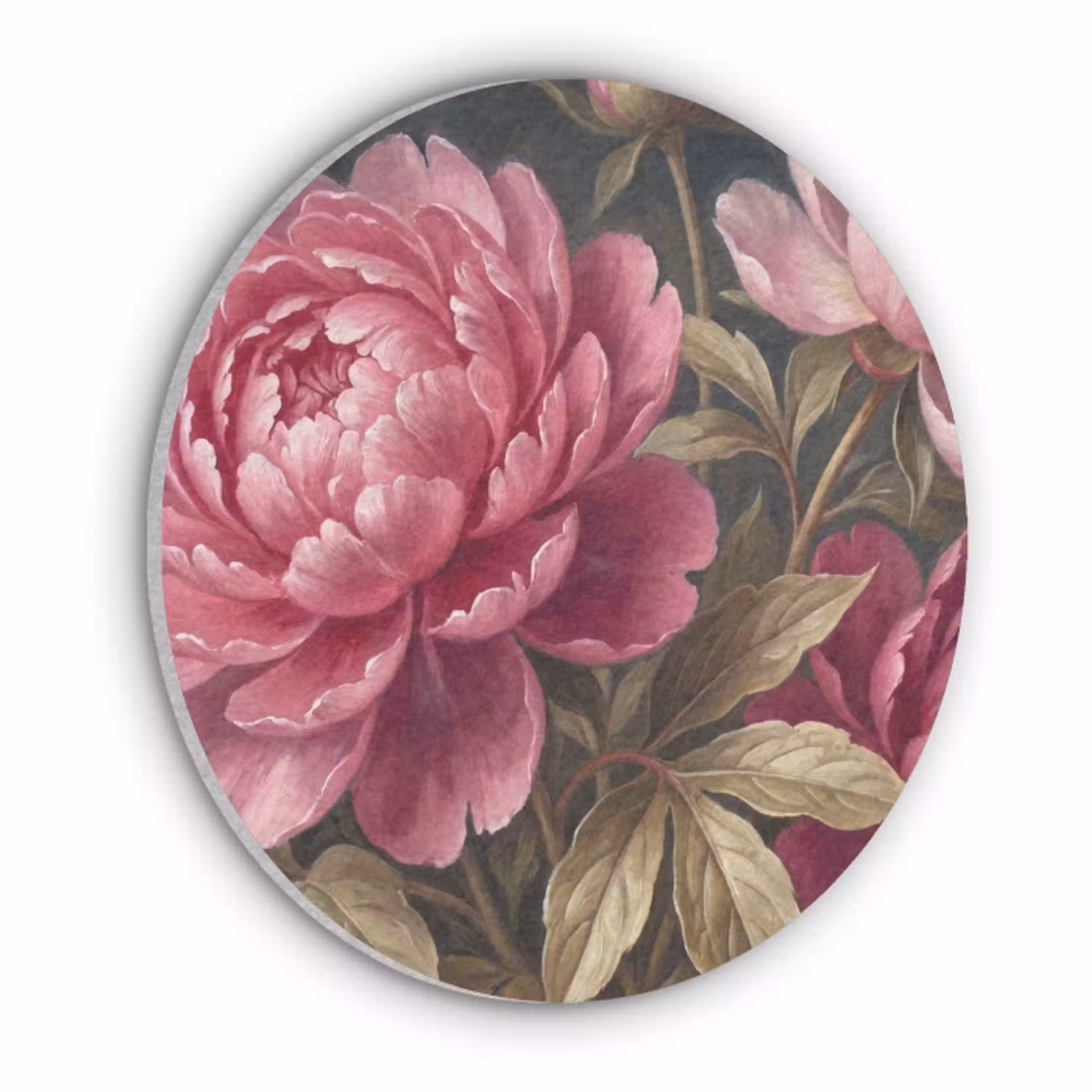 Bloemen - Roze - Klassiek - Natuur Akoestische PET Vilt - Rond klein -3d