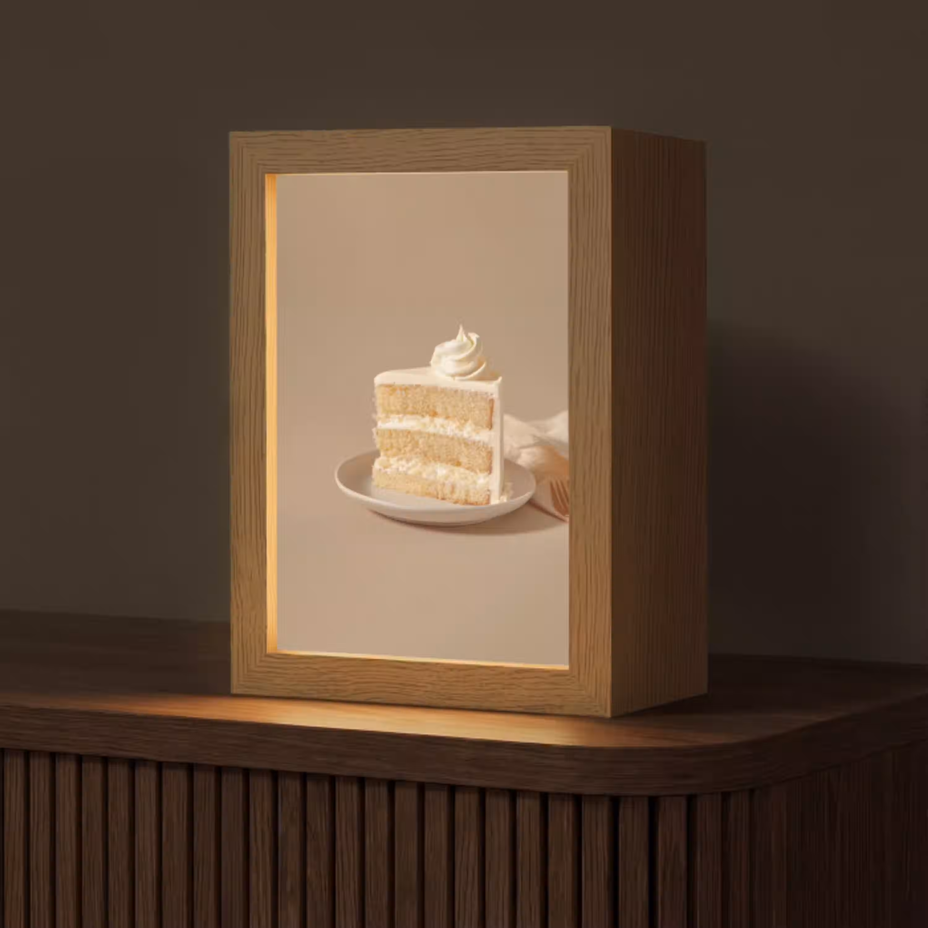 Vanilletaart - Cake - Romig Light Box met kabel (Tafellamp) klein -z3d_website