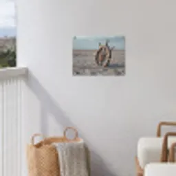 Scheepsstuur - Hout - Bruin - Zand tuinposter los doek klein -sfeer8