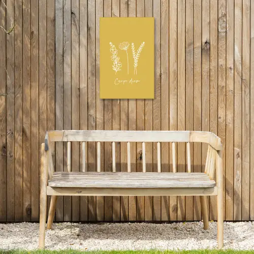 Carpe Diem met Bloemen Tuinposter op houten frame 2 cm dik klein -sfeer4