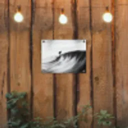 Surfer - Golf - Vervaagd - Zwart tuinposter los doek klein -sfeer1