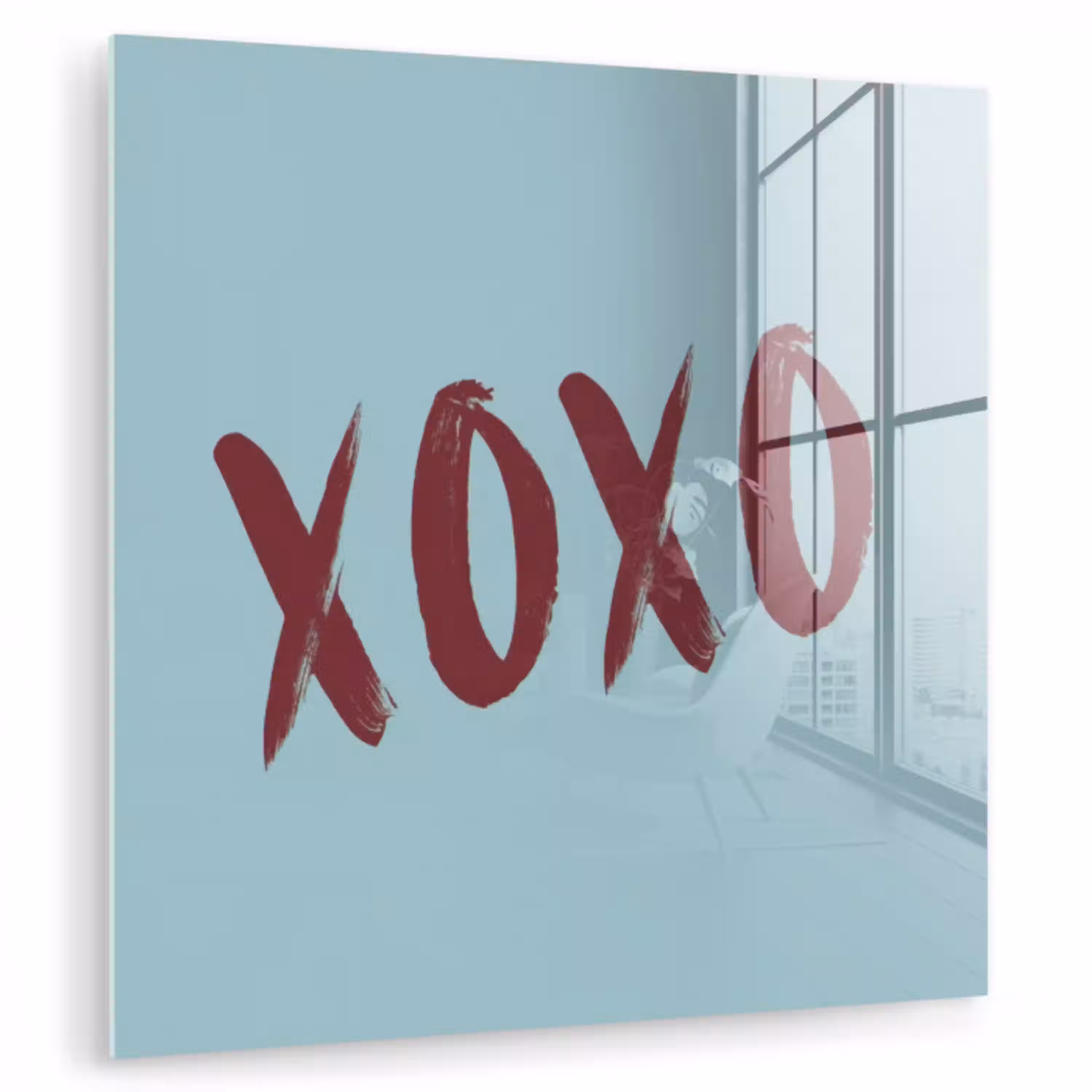 XOXO - Blauw - Rood plexiglas 5mm klein -zzzproduct_nieuw