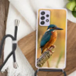 IJsvogel - Tak - Water - Kleurrijk - Levendig Hoesje Samsung Galaxy A52 5G met koord klein -sfeer4