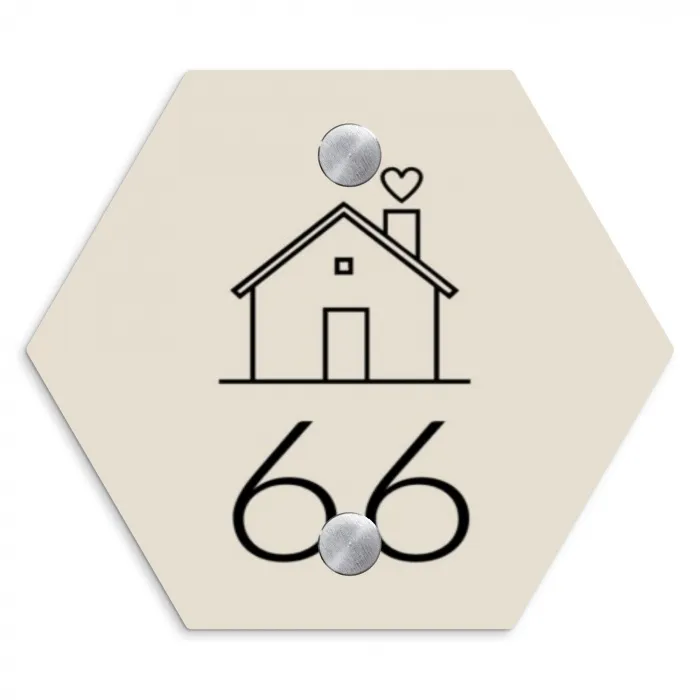 Huis illustratie - Traditioneel Naambord Hexagon klein -3d