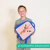 Giraffe - Wimpers - Minimalistisch - Roze Kinderrugzak - Blauw middel -sfeer1_NL