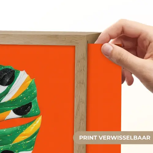 Blad - Oranje - Stippen - Kleurrijk Light Box met batterij (Wandlamp) middel -USP_websiteprintNL