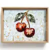 Kersen - Rood - Mozaïek - Blaadjes Dienblad Rechthoek middel -z3d_shopping