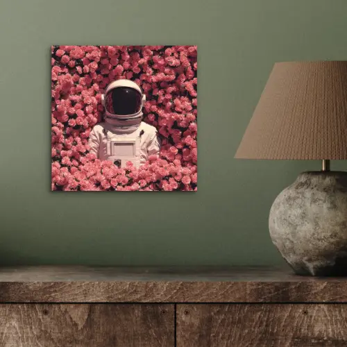 Bloemen - Roze - Astronaut aluminium wit klein -sfeer2
