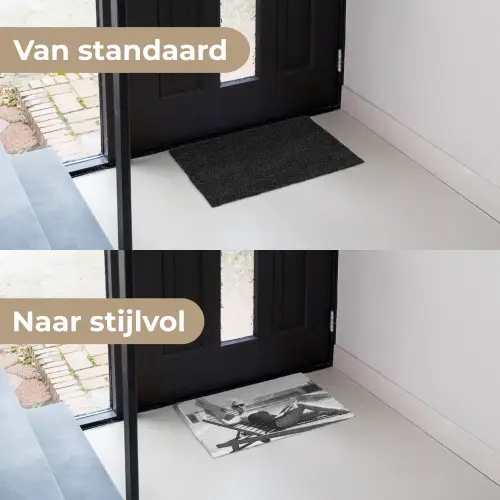 Glamour - Modern - Zwart - Wit Deurmat klein -voor-na_NL