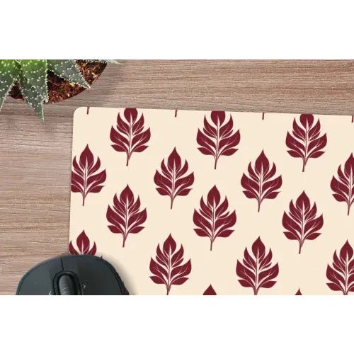 Botanisch - Patroon - Bordeaux muismat rubber klein 262 -closeup
