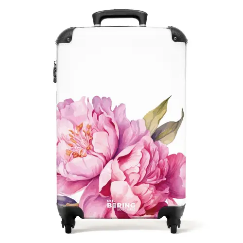 Vintage bloemen - Pioenrozen NBS - Handbagage koffer - Kinderen Unisex middel -productfoto_recht