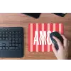 Amor - Strepen - Rood - Roze muismat rubber klein -toetsenbord