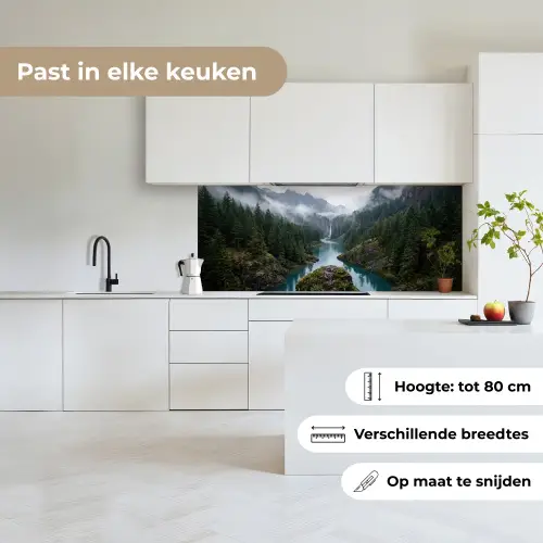 Waterval - Bomen - Bergen keuken achterwand 2 middel -sfeer4_NL