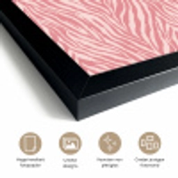 Zebra - Print - Roze fotolijst zwart zonder passe partout klein 224 -sfeer2