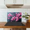 Bloem - Bloesems - Roze - Abstract keuken achterwand spatscherm klein -sfeer2