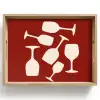 Wijnglazen - Silhouetten - Wit Dienblad Rechthoek middel -z3d_shopping