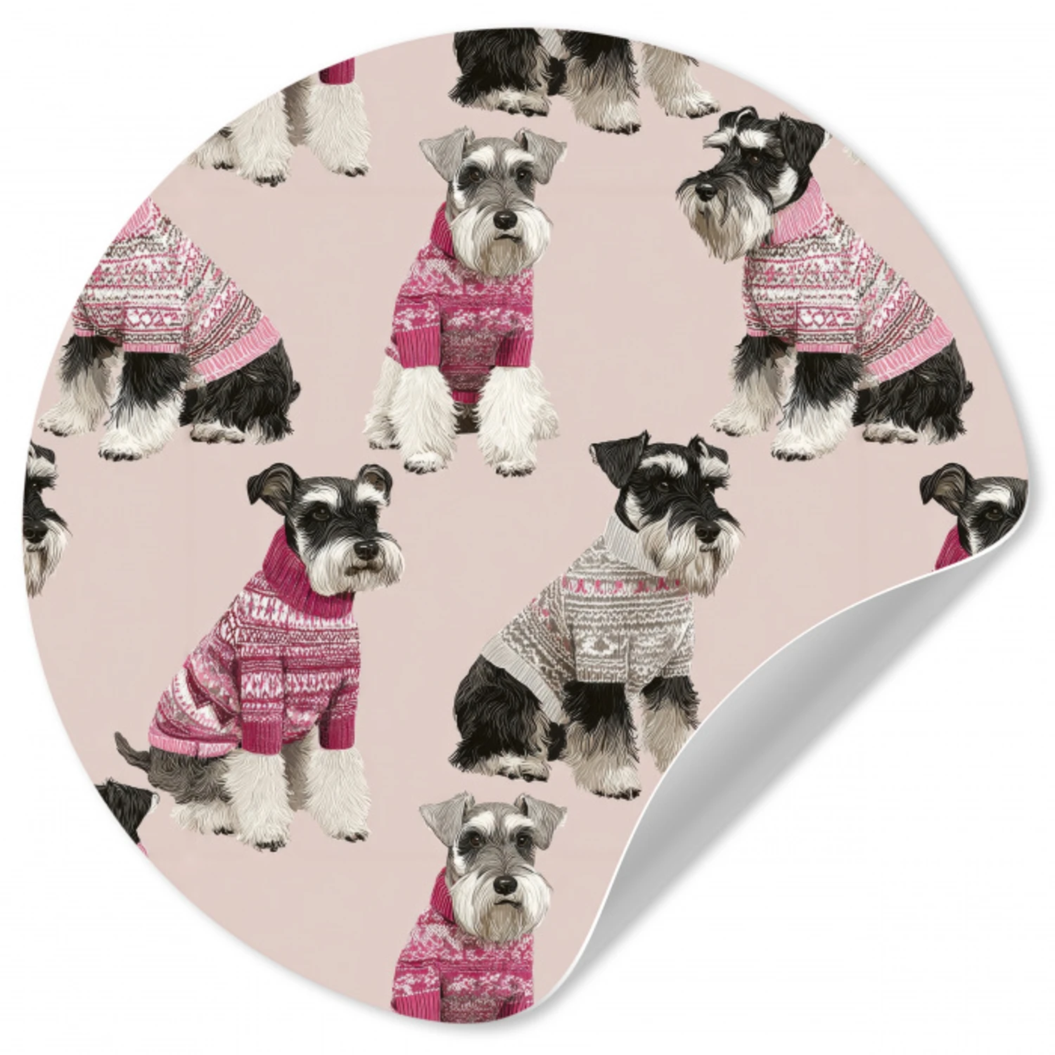 Honden - Truien - Rood Wandcirkel behangsticker klein 186 -3d