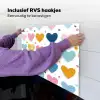 Hartjes - Pastel - Kleurcontrast - Handgetekend Inductie beschemer met haakjes middel -ky-ophangen-nl